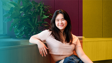 female student sitting