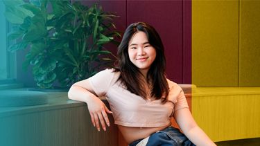 female student sitting