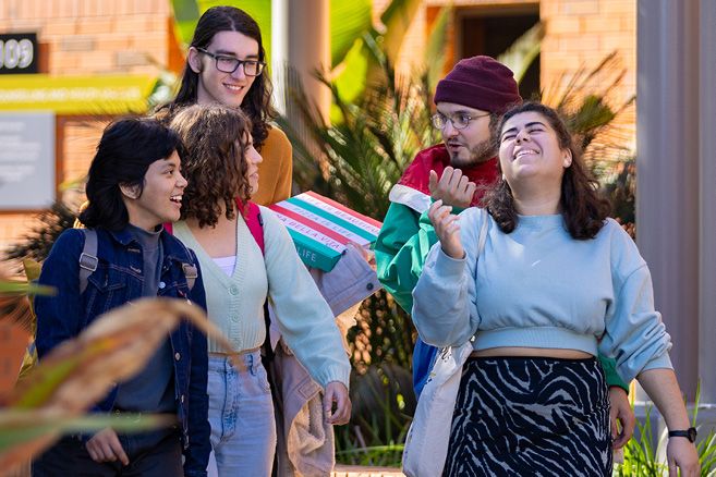 students gossiping together