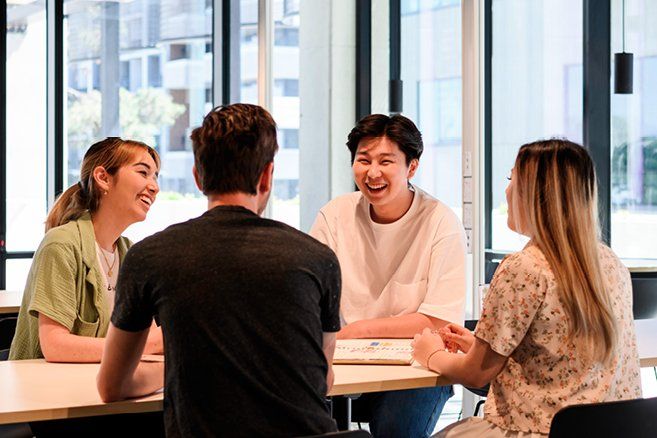 students discussion on table