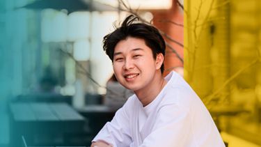 Male student smiling