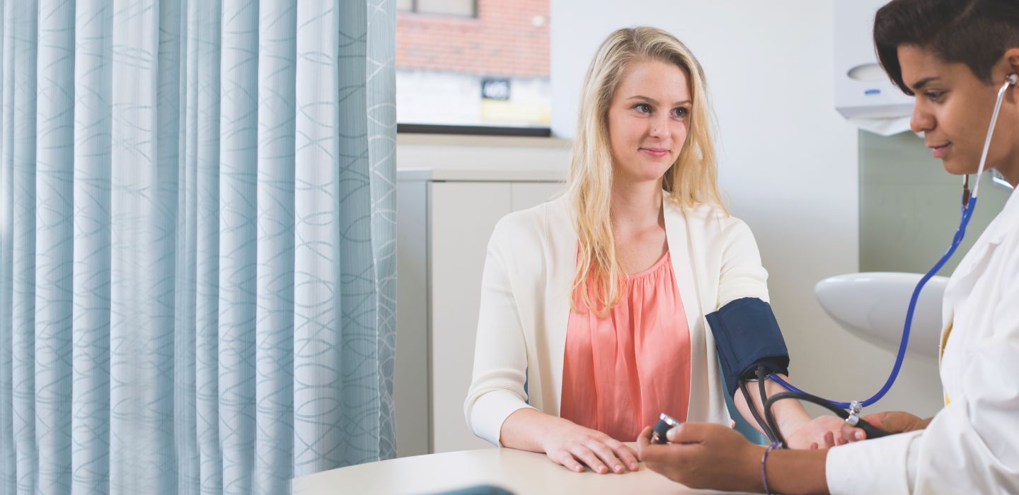 Campus female at medical appointment