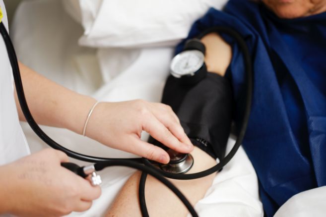 Campus female getting blood pressure