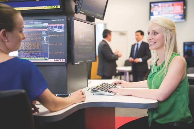 Campus females on computers