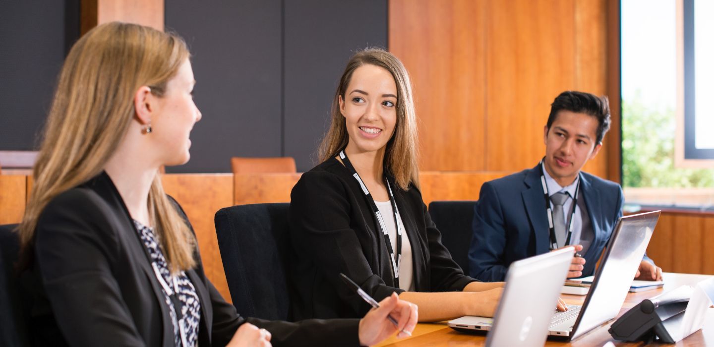 Campus group on laptops