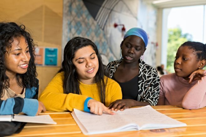 Campus group reading books