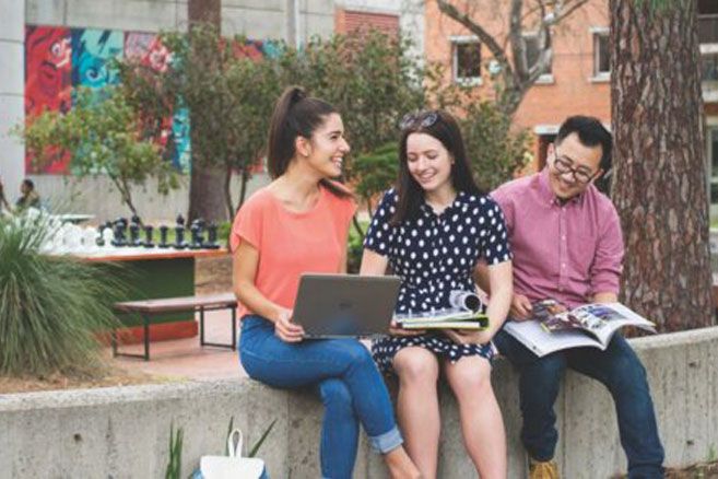 Campus group studying