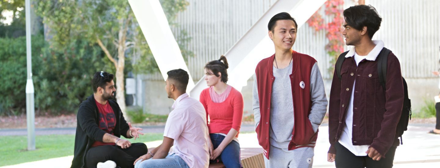 Campus two males walking