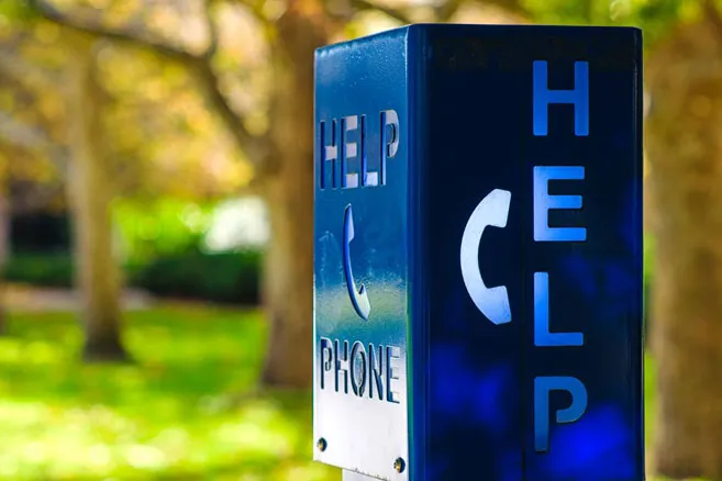 Off campus help phone box